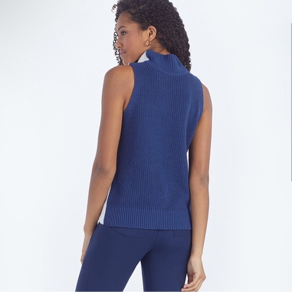 Summersalt The High Neck Sweater Vest Atlantic and white sand small - Picture 3 of 9